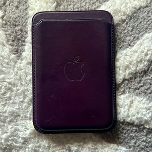 Apple leather wallet case dark cherry